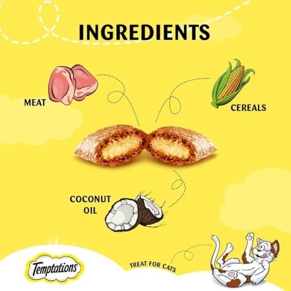 Temptations Cat Treat, Savoury Salmon Flavour - 85 g, Adult, Chunk - Image 3