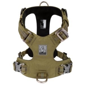 PetsUp No-Pull Dog Harness: Reflective, Padded, Durable, Handle, Army Green.