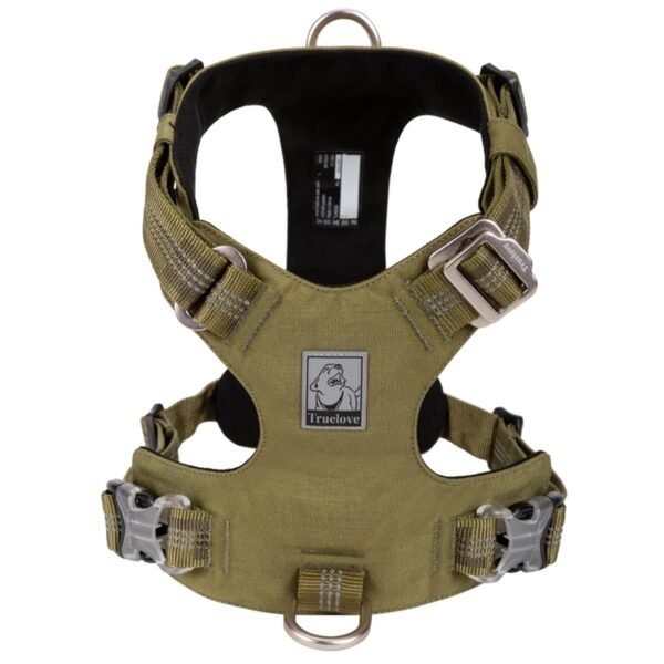 PetsUp No-Pull Dog Harness: Reflective, Padded, Durable, Handle, Army Green.