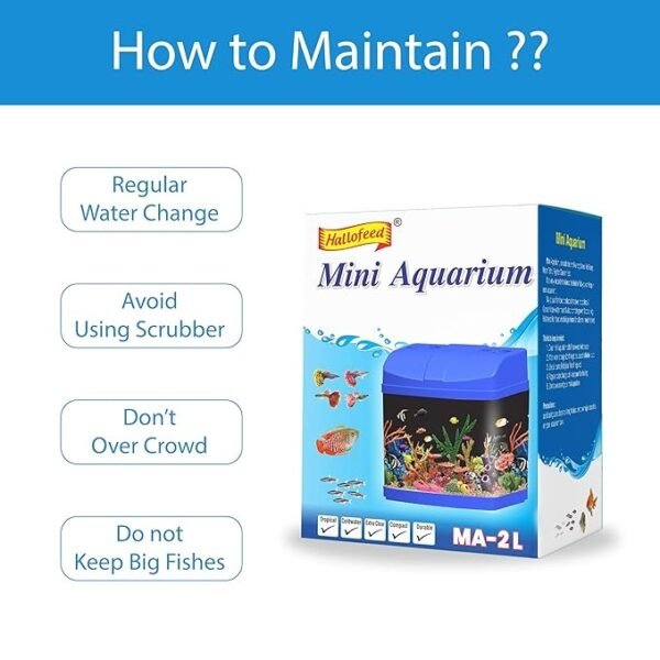 Mini Aquarium M-2L (Small Fish Tank/Betta Fish Tank) - Image 3