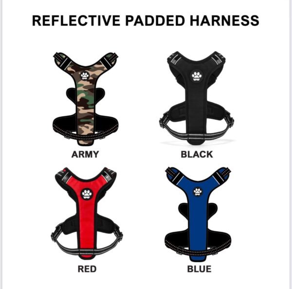 PetsUp No-Pull Dog Harness: Reflective, Padded, Durable, Handle, Army Green. - Image 3