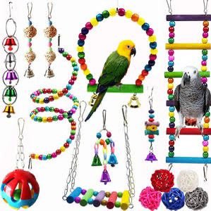 GREENBIRDS toys combo of 3-Piece Toy Combo: Swing, Ladder, Perches for Parrots